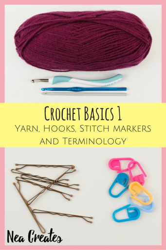 In the first lesson of Crochet basics we'll learn about yarn, hooks, stitch markers and terminology. Join us and learn how to crochet! | Nea Creates