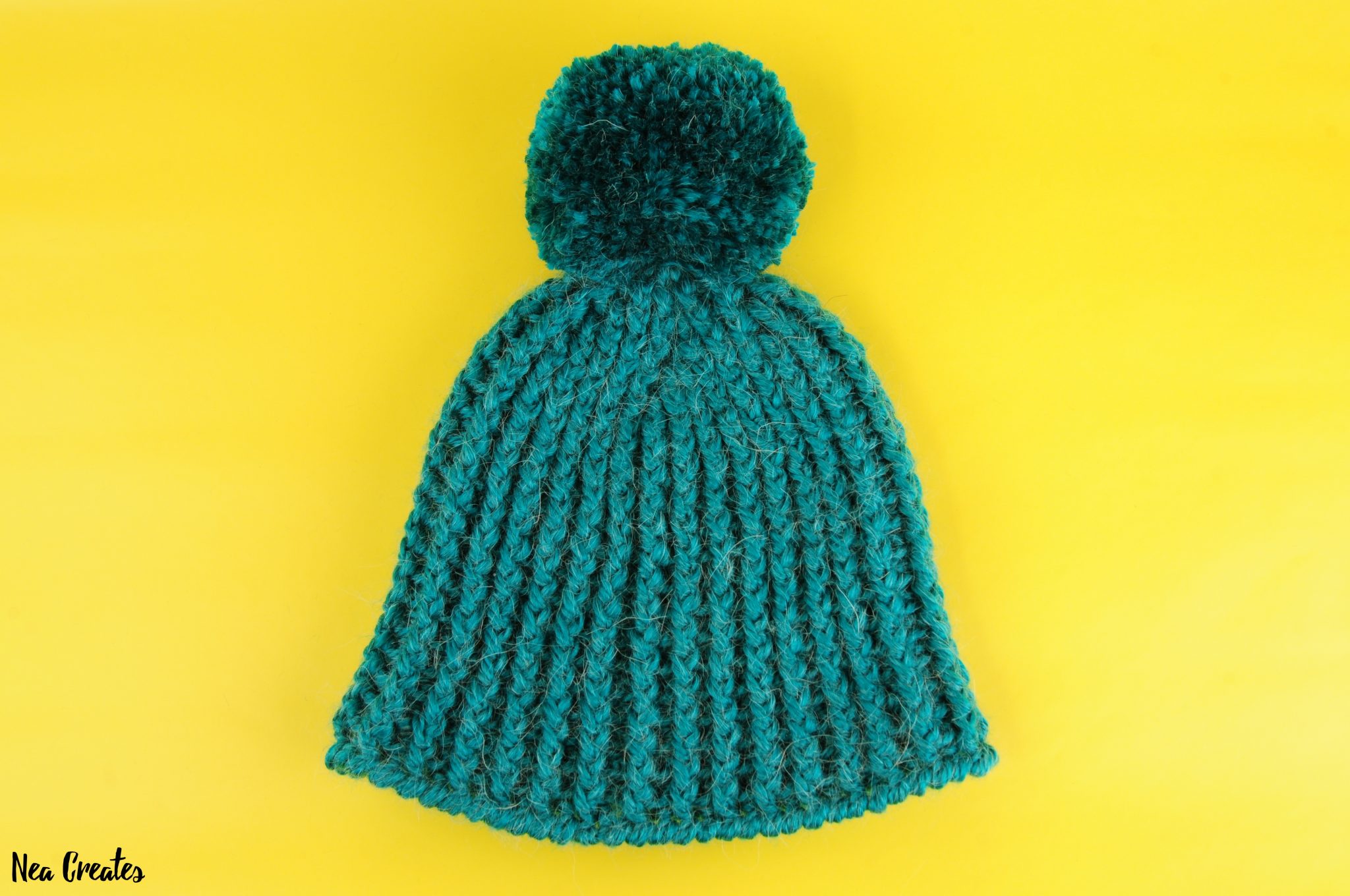 Created by Cyd Hand Crochet Wool Beanie Hat Blue Green Boho Winter Knit Cap‎ NEW Blue & Yellow Rainbow OOAK Freeform Crochet Beanie Hat  main image 3