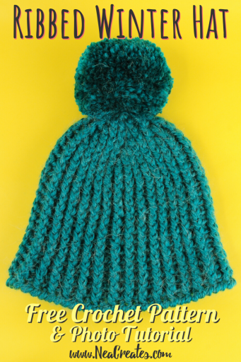 Learn how to crochet this gorgeous and warm Ribbed Winter Hat by following this FREE crochet pattern! | Nea Creates