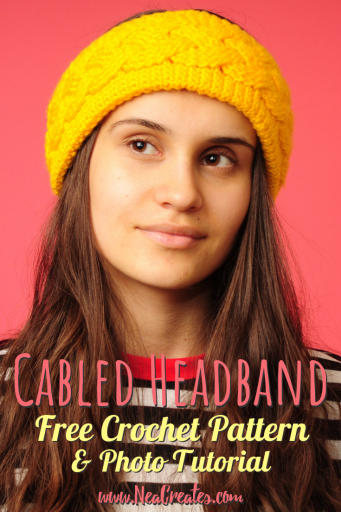 Crochet this beautiful Cabled Headband / Earwarmer using this Free crochet pattern! The size of the headband can be adjusted to fit anyone! | Nea Creates